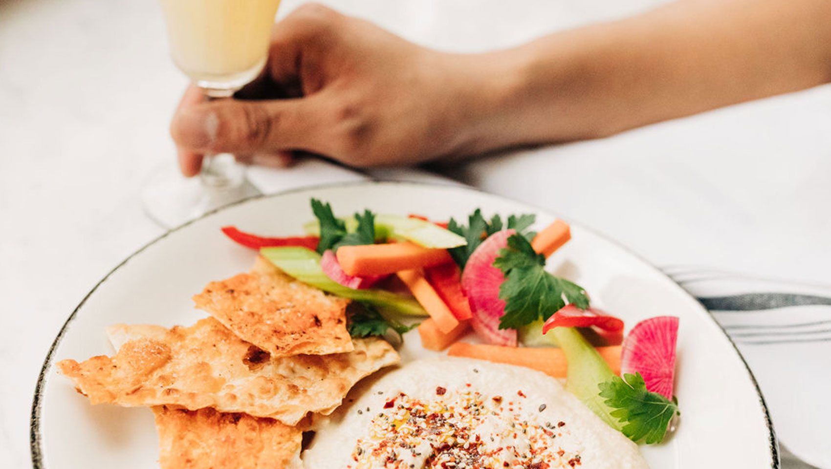 Refreshing meal and cocktail at The Katharine