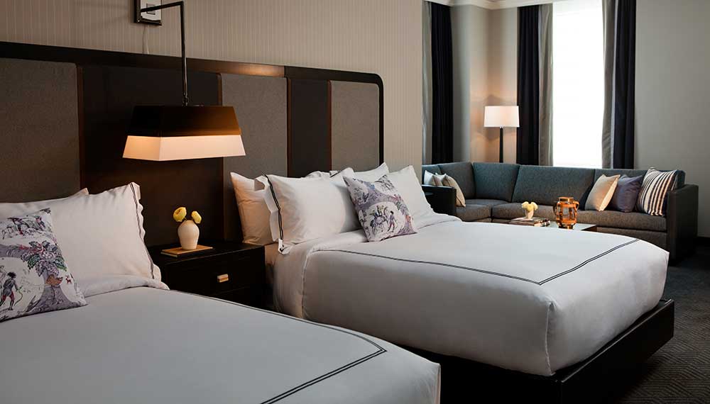 Queen Queen Suite with Living Rom at Kimpton Cardinal Hotel